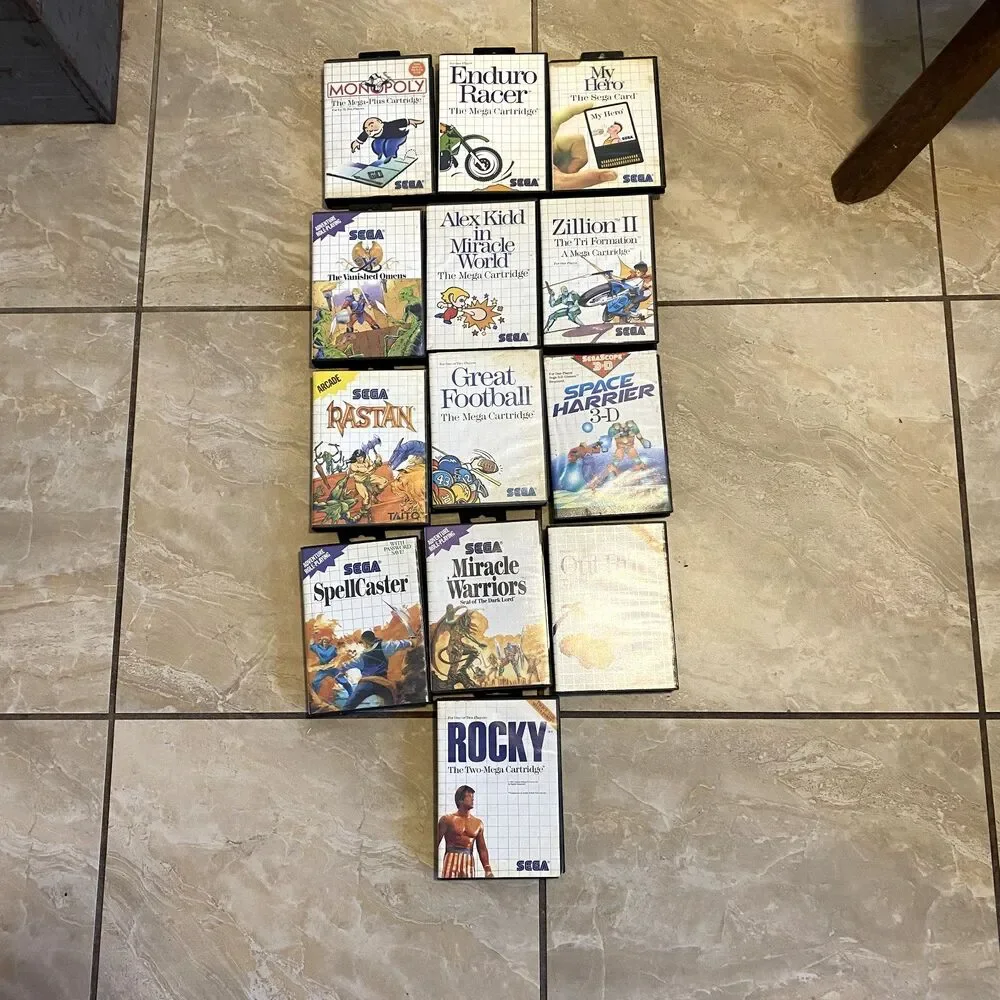 Vintage Games 13 Sega Master System Games | Rocky, Zillion 2, Out Run, Alex Kidd